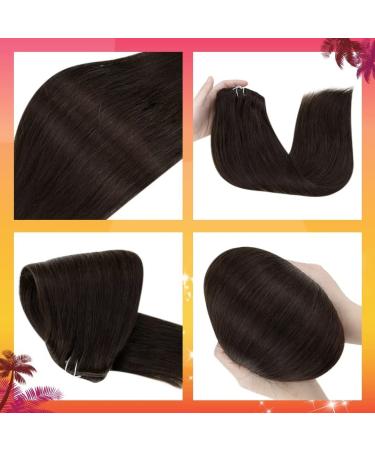 Hetto Brown Clip-In Extensions | Real Remy Hair | Darkest Brown #2 | 120g 45 cm - Premium Quality Hair Recovery - Buy Online on GoSupps.com