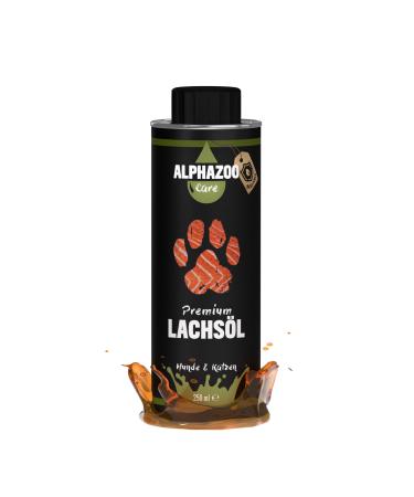 Alphazoo Premium salmon oil dogs & cats 250 ml Omega 3 & 6 fish oil for dogs - bottled in Germany barf oil fur care dog 250ml - Buy Online on GoSupps.com