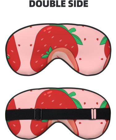 Cartoon Strawberry Eye Mask - Soft Adjustable Sleeping Mask for Men & Women | Comfortable Nighttime Relaxation - Buy Online on GoSupps.com