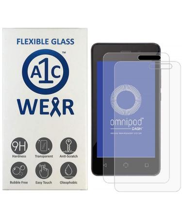 A1C WEAR - 9H Flexible Glass Screen Protector For Omnipod DASH Receiver PDM - Won't Crack or Chip - Anti-Scratch Anti-Fingerprint - 2 Pack