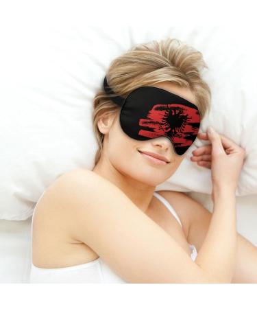 Vintage Albanian Flag Sleep Mask - Adjustable Eye Cover for Sleeping and Travel - Buy Online on GoSupps.com