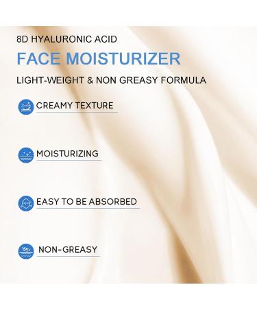 8D Hyaluronic Acid Moisturizer - Anti-Wrinkle Cream for Firming & Hydration - Long-Lasting Face Moisturizer for Men & Women - Buy Online on GoSupps.com