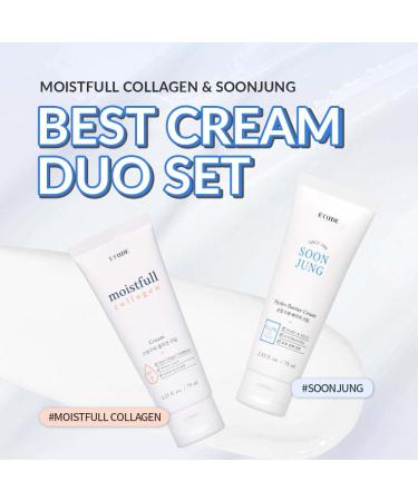 ETUDE Cream Duo Set: Soonjung Hydro Barrier & Moistfull Collagen Cream | Firming Moisture | Soothes Dryness | K-beauty - Buy Online on GoSupps.com