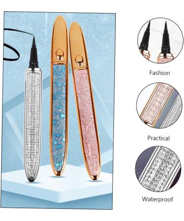 Healeved 2pcs Diamond Eyeliner Liquid Eye Liner Rhinestone Eyeliner Eye Beauty Pens Lash Accessories Silver Assorted Color - Buy Online on GoSupps.com