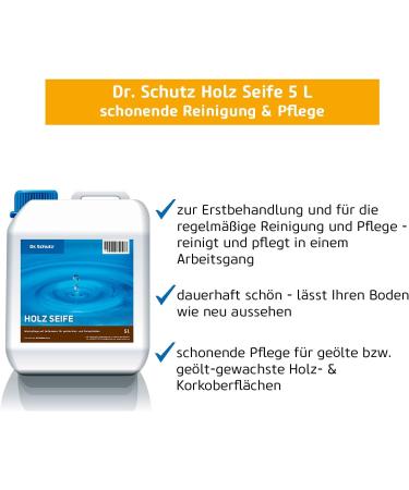 Dr. Schutz Wood Soap 5L | 2-in-1 Cleaner & Care for Oiled Wooden Floors & Parquet | International Shipping Available - Buy Online on GoSupps.com