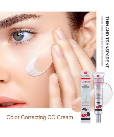 Color Correcting CC Cream Moisturizing Facial Concealer Sunscreen Full-Coverage Hydrating CC Cream Foundation Centella Asiatica Primer Concealer Sunscreen SPF 25 light - Buy Online on GoSupps.com