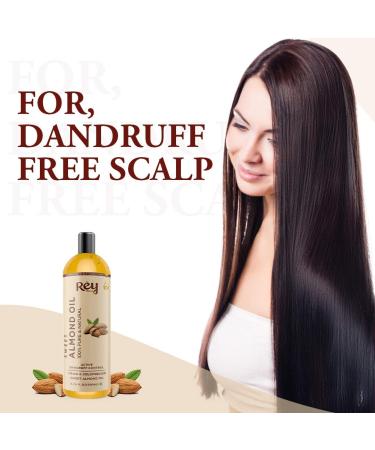 Rey Naturals Sweet Almond Oil - 100% Pure & Natural - Virgin & Cold Pressed - 200ml/6.67 Fl Oz - Hair & Skin Care - Buy Online on GoSupps.com