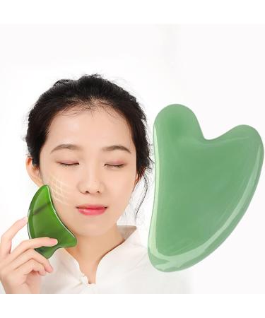 Heart-Shaped Guasha Stone - Jade Color Body & Face Massage Scraper Board for Unisex - International Shipping Available - Buy Online on GoSupps.com