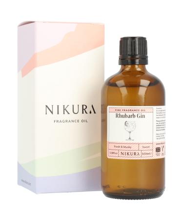 Nikura Rhubarb Gin Fine Fragrance Oil - 100ml | Perfect for Soap Making Candle Making Wax Melts Diffuser Burner | Great for use in Bath Bombs Perfume Oil Perfume Scents | Vegan & UK Made