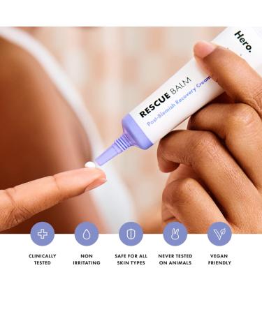 Hero Cosmetics Rescue Balm Post-Blemish Recovery Cream - Intensive Nourishing and Calming for Dry, Red-Looking Skin After a Blemish - Dermatologist Tested (50 ml, 1.69 fl. oz) - Buy Online on GoSupps.com