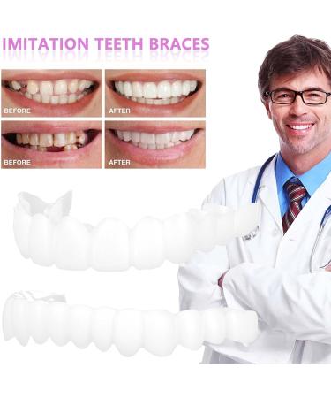 FCcassiel 2 PCS Fake Teeth Set - Upper & Lower Silica Gel Braces for Natural Shaping - Multicolor - Buy Online on GoSupps.com