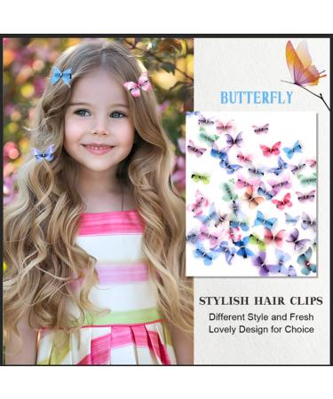40 Pcs Medium Organza Butterfly Hair Clips for Women - Colorful Fabric Wedding Party Hair Accessories - Buy Online on GoSupps.com