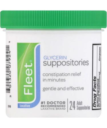 Fleet Adult Glycerin Suppositories - 24 Count (Pack of 1) | Fast-Acting Relief - Buy Online on GoSupps.com