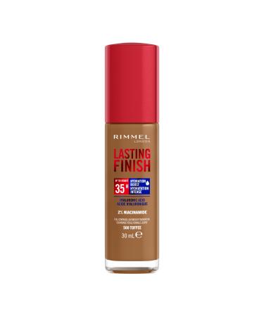 Rimmel London - Lasting Finish 35 Hour Foundation Long-Wearing Hydrating Vegan Formula Full-Coverage - Toffee 1 count (Pack of 1) Toffee - 500