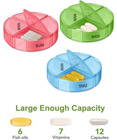 Sukuos Weekly Pill Organizer 7 Day 2 Times a Day Large Medicine Case Box - Rainbow-Black - Buy Online on GoSupps.com