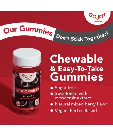 Vegan Sugar Free Nitric Oxide Gummies - Beet Root L-Citrulline & Hawthorn Berry | Nitric Oxide Supplements for Men & Women (60 Count - Buy Online on GoSupps.com