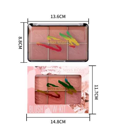 Paminify 6 Colors Matte Mineral Blush Palette for Contouring and Highlighting with Marble Brush - Bright Shimmer for Cheeks, Lips, and Eyes - Buy Online on GoSupps.com