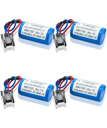 (4 Pack) 3V 1200mAh 1756-BA1 Battery for Allen Bradley 1756-BA1 for Allen Bradley Replacemen Battery Blue