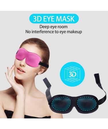 Upgraded 3D Contoured 100% Blackout Eye Mask for Sleeping | Lightweight & Comfortable with PU Ear Plugs | Adjustable Strap | Extra Soft Eye Shades for Women, Men, Travel, Naps - Pink & Grey - Buy Online on GoSupps.com