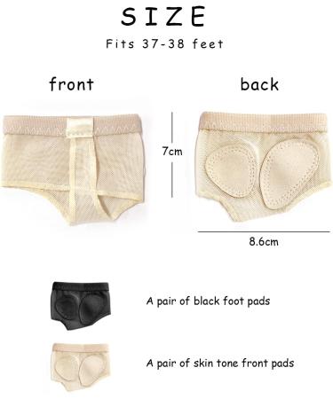2-Pack Ballet Foot Tanga Socks | Forefoot Toe Pads for Ballet & Fitness | Protective Socks in Black & Skin Colors - Buy Online on GoSupps.com