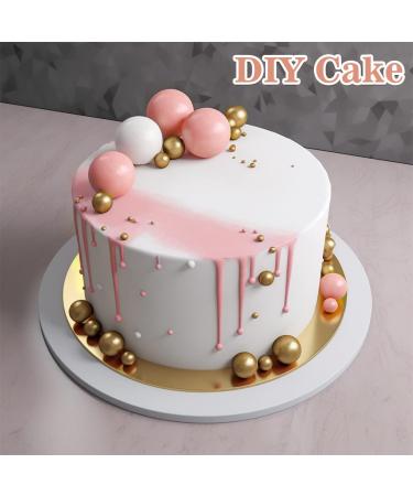 43 Piece Tortendeko Foam Balls Set - Rose Gold White & Gold Cupcake Toppers for Birthdays Weddings & Baby Showers - Buy Online on GoSupps.com