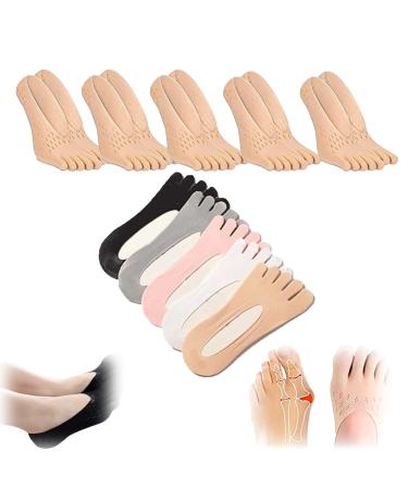 Projoint Antibunions Health Sock Anti Bunions Health Sock Anti Slip Socks Split Toe Orthopedic Compression Bunions Socks Projoint Orthopedic Socks (10pairs Nude)
