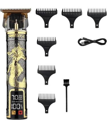 Razors LCD Electric Hair Clipper T9 - Rechargeable Vintage Trimmer for Men | Professional Barber Tool (Platinum Medusa - Buy Online on GoSupps.com