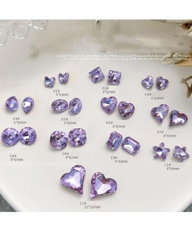 FEIlei 10 Pcs Heart Nail Charms Pointed Back Nail Art Charms Butterfly Nail Rhinestones - Buy Online on GoSupps.com