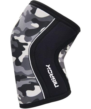 7mm Neoprene Compression Knee Sleeves XL Camo Gray (1 Pair) - Ideal for Cross Training, Weightlifting, Powerlifting, Squats, Basketball & More - Great Support - Buy Online on GoSupps.com