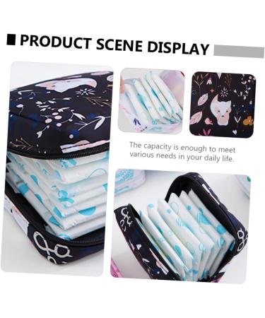 Buy Lurrose 2 PCS Napkin Holder & Sanitary Napkin Storage Bag | Travel-Friendly Menstrual Pad & Coin Pouch for Women Black Nylon Mini Purse - Buy Online on GoSupps.com