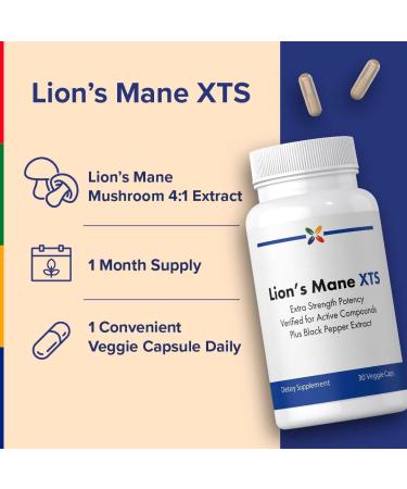 Stop Aging Now - Lions Mane Supplement - 30 Vegetable Capsules - Plus BioPerine Black Pepper Extract - Buy Online on GoSupps.com