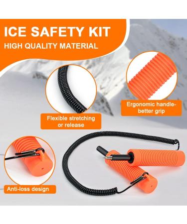 Retractable Ice Awls Kit - Ice Fishing Safety Picks Tool with Flexible Tips - Portable Emergency Gear for Skating and Walking on Ice (2 Pack) - Buy Online on GoSupps.com