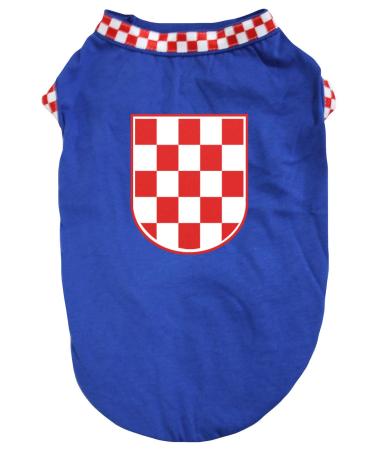 Petitebella Croatia Flag Dog Shirt Blue Size XXL Blue XX-Large