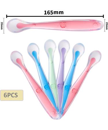 Lunekuck 6-Pack BPA-Free Silicone Baby Feeding Spoons - Soft Bent Design for Easy Weaning & Complementary Food for Toddlers & Infants - Buy Online on GoSupps.com