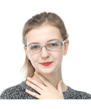 SOOLALA 4-Pair Fashionable Spring Hinge Rectangular Reading Glasses with Matching Pouch - 8 Colors 2.25x Magnification - Shop Stylish Eyewear Online - Buy Online on GoSupps.com