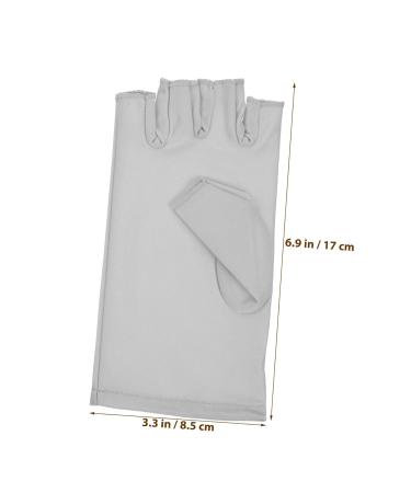 Healeved 1 Pair Nail Gloves Uv Lamp Hand Covers Uv Protectors Gloves Nail Art Accessories Uv Protecting Gloves Manicure Half Finger Sun Gloves Gel Sun Protection Manicure Tools Miss Spandex 17x8.5cm Light Grey - Buy Online on GoSupps.com