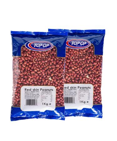 Top Op Red Peanuts | 1KG | Dry Fruits And Nuts | Vegan | Natural Nut | High Protein |High Fibre| Indian Origin (Pack of 2) Red Peanuts Pack 2