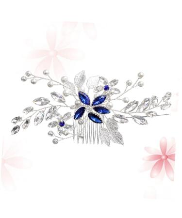 DOITOOL 1pc Hair Barrettes for Women Bridal Hair Comb Pearl Wedding Comb Crystal Hair Comb Combs for Women Flower Hair Comb Tiara Accessories Bride European and American