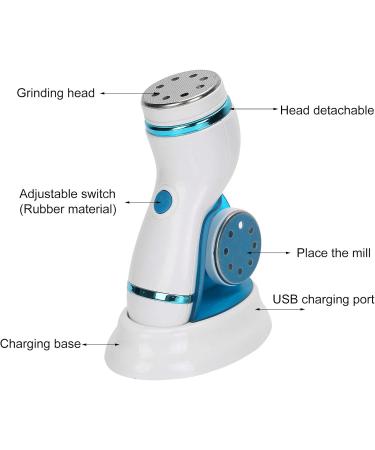 Electric Callus Remover Foot Scrubber Foot File Hard Skin Remover Pedicure Tools with 4 Replacement Grinding For Cracked Heels and Dead Skin(Blue) - Buy Online on GoSupps.com