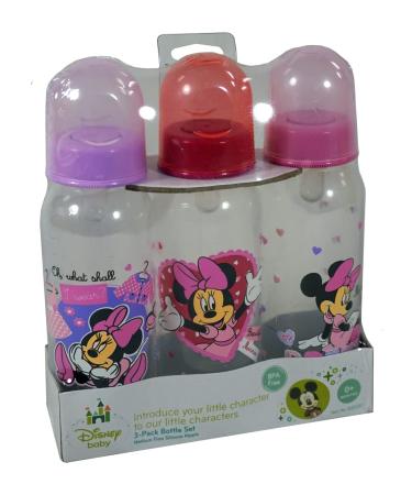 Disney Baby 3-pack 9oz Bottle Set Pink Minnie Mouse BPA Free 0+ Months Medium Flow