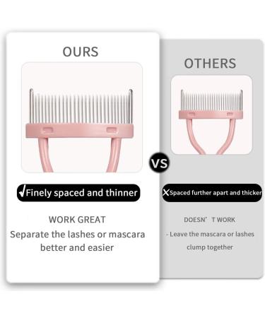 ELESDA Eyelash Comb - Metal Teeth Lash Separator Tool Pink Stainless Steel Includes Brush Arc Design Travel Friendly Hygienic - Buy Online on GoSupps.com