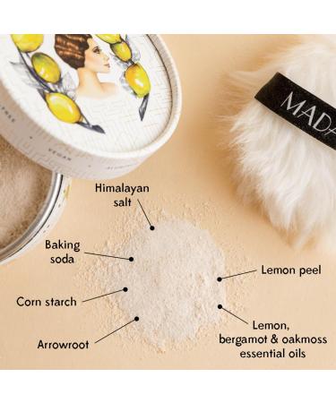 Madame Lemy Sweat Absorbing Body Powder - Talc Free All Natural Deodorant - Aluminium Free Vegan Cruelty Free - Eliminates Odor Anti Chafing Formula & Eco-Friendly Refill Solution | Lemon 2.5 oz - Buy Online on GoSupps.com