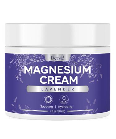 Dersie Magnesium Cream for Sleep & Leg Cramps: Soothing Magnesium Cream with Lavender Grape & Camellia Seed Oil - Hydrating & Calming for Men Women and Kids (4 fl oz)
