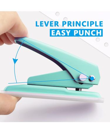 Single Handheld 1/4 Inches Hole Punch  20 Sheet Paper Hole Punch Capacity Metal Hole Puncher with Skid-Resistant Base for Paper  Chipboard  Art Project  Green - Buy Online on GoSupps.com