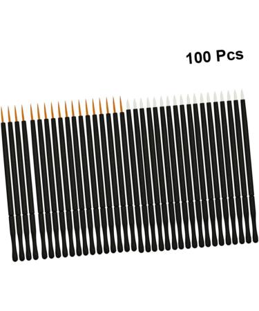 Outanaya 100pcs Eye Makeup Tools Eyeliner Brush Thin Angled Gel Eyeliner Brush White Eye Shadow Brush Eyes 10*0.5cm As Shown - Buy Online on GoSupps.com