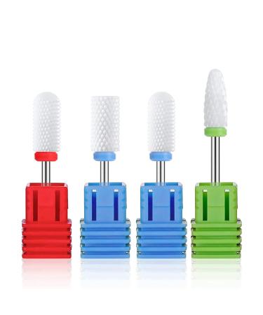 MELODYSUSIE Nail Drill Bits Set Ceramic Safety Professional 3/32 Inches Nail Bits for Filing Acrylic Nails Gel Nails Down Removing Cuticle Tools (Ceramic 4pcs) - Buy Online on GoSupps.com