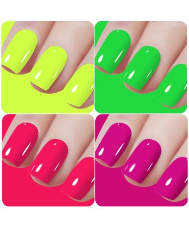 Vishine Neon Gel Nail Polish Starter Kit - 6PCS Bright UV LED Manicure Set | Soak Off Neon Yellow Green Orange Red Varnish 8ML C010 - Buy Online on GoSupps.com