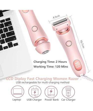 XinBarber 2-in-1 Rechargeable Lady Shaver for Women - Electric Bikini Trimmer & Cordless Wet/Dry Shaver for Arm, Leg, Face, and Pubic Area - Buy Online on GoSupps.com
