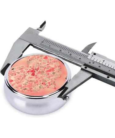 Red Heart Flowers Round Pill Box | 3-Compartment Travel Organizer for Purse & Pocket - International Shipping Available - Buy Online on GoSupps.com