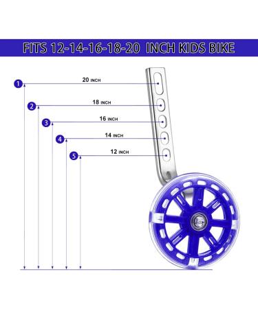 Bicycle Training Wheels with LED Flash, Blue - 1 Pair | For 12-20 inch Kids Bike - Buy Online on GoSupps.com